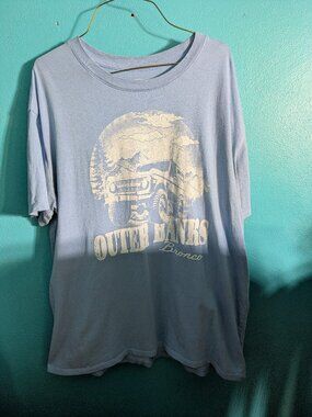 Ford Bronco "Outer Banks" Graphic Tee • Light Blue • Vintage Vibe - Retro- Auto